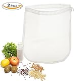 OldPAPA 2 Sac à Lait Végétal en Nylon | Sac Passoire 100% Alimentaire, en Maille Fine en nylon-75u Professional Filtre Sac réutilisable pour Lait d'amande, jus, Cottage Cheese