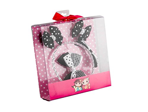 Babies Bloom Designer Red Hair Bow, Baby Headband and Hair Accessory Set (Set of 5) (Black White with Polka Dots)