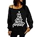 Produktbild ABsoar Sweatshirt Frauen Gedruckt Pullover Brief Weihnachten Langarm Sweatshirt Tops Bluse Shirt Oberteile Jumper Streewear