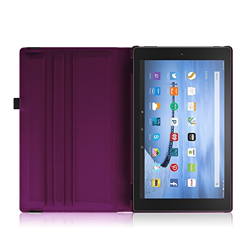 Fintie Fire HD 10 2015 Hülle – 360 Grad rotierend Stand Schutzhülle Tasche Etui Case mit Standfunktion und Auto Sleep / Wake Funktion für Amazon Fire HD 10 Zoll (5. Generation – 2015 Modell) Tablet, Lila - 7