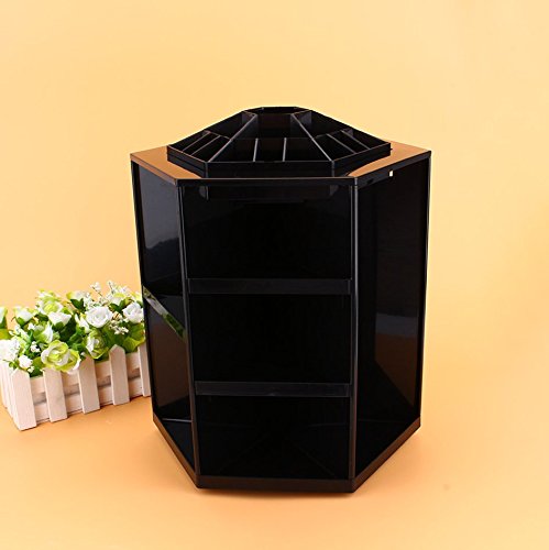 ★ Make Up / Kosmetik Organizer ★ 360 Grad drehbar ★ Kein Aufbau notwendig! ★ (Pink, Schwarz, Weiß) - 5