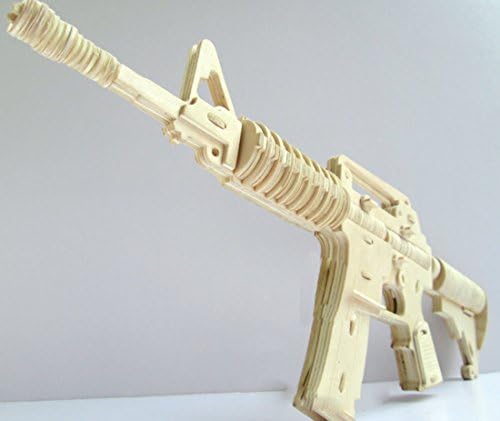 DDYTJ Woodcraft Construction Kit gift for children color design educational DIY toys 3D Wooden jigsaw puzzle assembly handmade wooden model (Sniper rifle)
