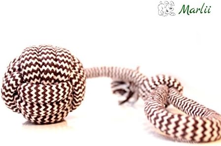 Marlii rope with ball for dog | fetch ball with loop | non-slip toy for dogs and cats | robust dog rope | interactive game for dogs and cats | dental hygiene support | ball toy for small and large dogs