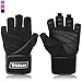 Produktbild Trideer Fitness Handschuhe Trainingshandschuhe mit 18”(45,7cm) Lange Adjustable Handgelenkstütze und Silica Gel Grip für Gewichtheben Gym Training und Bodybuilding Damen Herren (Schwarz)