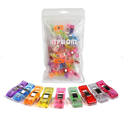 ATPWONZ 60pcs Clips de costura - Craft Clips Milagro Multicolor Abrazadera Plástico Perfecto para bordado/costura/ganchillo etc (Color Mezclado)