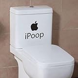 Wall Sticker Studio Aufkleber, für Badezimmer/Toilettensitz, witziges Apple-Design "iPoop", schwarz, S Geschenk