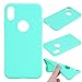 Produktbild Everainy Kompatibel für iPhone X Silikon Hülle Matt Ultradünn Hüllen Handyhülle Gummi Case iPhone X Schutzhülle Stoßfest TPU Gel Stoßstange Cover (Grün/Hellblau)