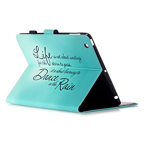 iPad 2 iPad 3 iPad 4 Hülle, Deenor Colorful Painting and Stylish Drawing Wallet Case Book Style PU Leder Flip Protective Stand Schutzhülle Hülle für Apple iPad 2 iPad 3 iPad 4 Generation. (Rain) - 5
