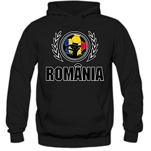 Rumänien EM 2016 #2 Hoody | Fußball | Herren | Trikot | Nationalmannschaft, Farbe:Schwarz (Black F421);Größe:L