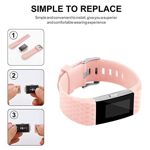 Ersatz Fitbit Charge 2 Armbänder, Klassisch Sport Armband für Fitbit Charge 2 - 4