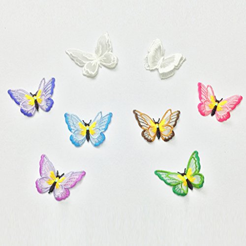 MagiDeal 9x Schmetterling Stickerei Aufnäher Applikation Applique Flicken Embroidered - 5