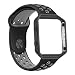 Produktbild Fitbit Blaze Tragegurt mit Rahmen, Zyra Sport Silikon Soft Band mit Belüftungslöcher und Rose Gold/Schwarz Edelstahl Rahmen für Fitbit Blaze Smart Fitness Watch klein/groß, damen, Black/Gray + Black Frame