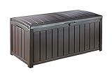 Con capacidad de 390 litros, perfecto para almacenar productos de hogar, piscina y jardín.