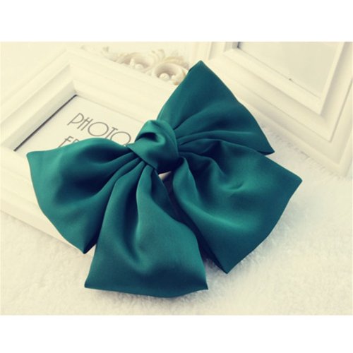 Mädchen Modisch Niedlich Koreanisch Stil Große Schleife Haarband Haarnadel Haarschmuck Grün - 3