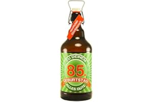 SÜNGROSS Bier Geschenk zum 85.Geburtstag Geburtstagsgeschenk fünfundachtzigster Geburtstag XXL 2 Liter Riesenbierflasche zum 85. Geburtstag