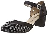 Gepolsterte Lederdecksohle Remonte Damen D0808 Knöchelriemchen, Schwarz (Schwarz/Weiß/Schwarz 02), 36 EU