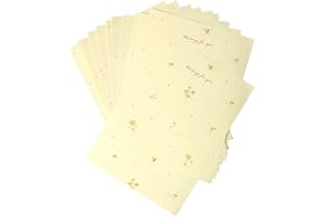 CZAKOMIX 60 Fogli di Carta da Lettere, Design Floreale Giallo Crema,Lettere di Cancelleria a Righe, 25,5*18,4cm,Carta Vintage,per la Scrittura Quotidiana,Gli Auguri per le Vacanze,Il Crafting Creativo