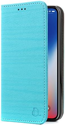 IPhone X PU Leather Case, Dingrich iPhone X Wallet Case Cover with Stand Feature Leather Flip Case with Strap[Card Slots,Cash Pockets and Magnetic Closure] Apple Protective Cover for Iphone X 5.8 inch (Blue)