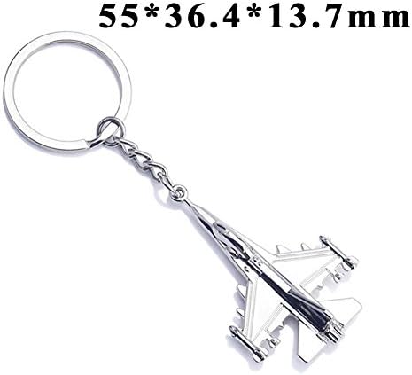 QJONKE 6 pieces Alloy KeyRing aircraft shape Keychain Pendant