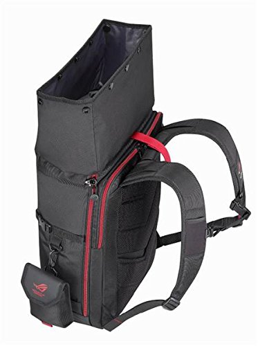 Asus Rog Ranger Backpack Gaming Rucksack  f  r Notebooks bis zu 17 Zoll  Extratasche f  r Zubeh  r  wasserfest  gepolstert  schwarz