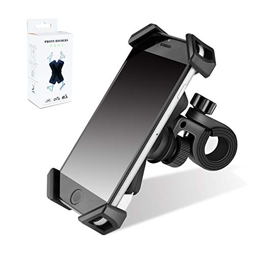 ANGGO Bike Phone Mount Fourth Generation Universal Bicycle Cell Phone Holder Stainless Steel Clamp Arms Anti Shake and Stable 360° Rotation Bike Accessories for Smartphones Between 4 and 7 inches