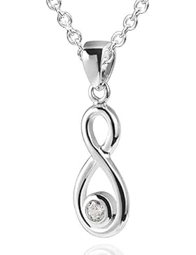 MATERIA Damen Zirkonia Anhänger Silber 925 Unendlichkeit unendlich Symbol rhodiniert #KA-131