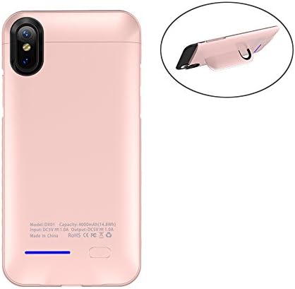 ARTLESS Battery Case, 4000mAh Rechargeable Extended Backup Slim Battery Charging Cases External Power Bank Protective Case Cover for iPhone X/iPhone 10 (Rose Gold)