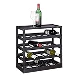 Praktischer Stauraum auf kleinster Fläche - Das kompakte Regal passt auch in kleine Nieschen - Maße des Weinregals H x B x T: 52 x 52 x 25 cm - Abstand zwischen den einzelnen Ablagen: ca. 9 cm
