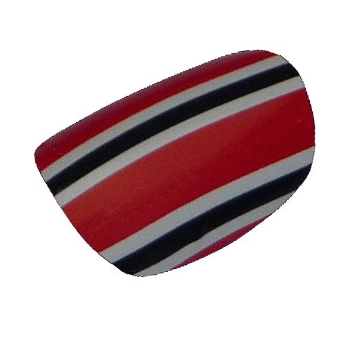 Chix Nails Nail Wraps Red Black & White Stripes Fingers Toes Foils Quality Manchester