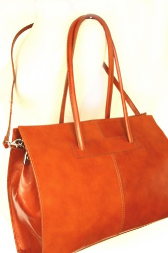 Leder Damen Business- / Akten-/ Laptoptasche mit Schulterriemen Italy Mod.2026-p - 3