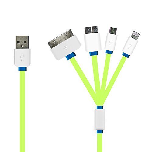 Original iProtect® Universal USB Ladekabel u Datenkabel Adapter für Apple iPhone, iPod , iPad und alle Geräte mit MicroUSB Anschluss (USB 2.0/3.0) von Sony, LG, Huawei, Samsung, HTC usw. in grün
