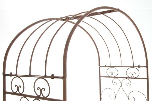 CLP Metall-Rosenbogen mit Bank NOSTY, Eisen pulverbeschichtet, Gartenbank 2er, Sitzfläche 100 x 45 cm antik braun - 5