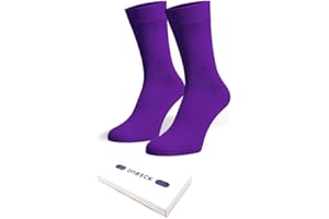 ONESCK Super Soft Cotton Dress Socks Vibrant Plain Colours for Men, Women