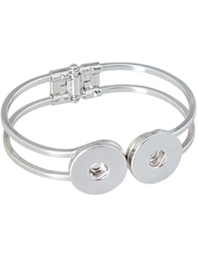 Soleebee verstellbar Legierung Click Button Stulpe Armband passt 18mm Click Button