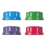 Lifefactory Colored Caps für Glas-Babyflaschen 120 & 250ml, Flat, 4 Farben