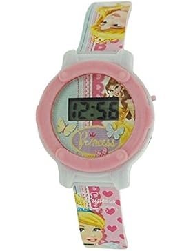 Disney Prinzessin Kinder LCD Uhr, PU Schnallenarmband WD10563
