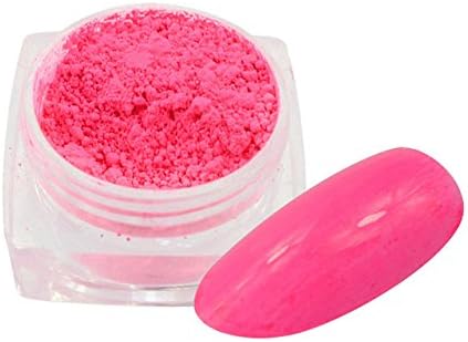 Meicailin 1Box Nail Art Neon Effect Glitter Shining Bright Color Powder Nail Pigment Powder Neon Phosphor Nail Powder (Pink)