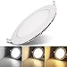 Produktbild Hengda® LED Einbaustrahler Deckenleuchten, Ultra slim mit Trafo, Runde Panel Deckenleuchte Einbauleuchte Downlight, 3 Modi Lichtfarbe wechselbar, AC 86-265V (Rund 24W)