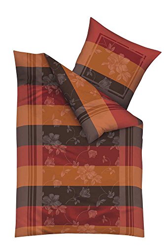 NK Fein Biber-Bettwäsche Kaeppel 135x200cm (Cotton Made in Africa) / Biber-Bettwaesche/Biber-Bettwaesche 135x200 / Biber Bettwaesche terrakotta/Biber Bettwaesche Winter 135x200 / ...
