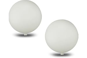 MCE-COMMERCE Kunststoff Kugel Plastic, Nozzle for Round Rod, Diameter 8 mm, Garden Ball, matt White, Smooth and Durable, Pack of 2, Ø 12 cm-2 Stück