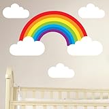 Rainbow and Clouds Removable Wall Sticker Set Children's Nursery Decal