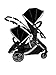 Duellette 21 BS combi Double Pushchair Twin Tandem complete carrycot/converts to seat unit. Free rain covers and 2 free Black footmuffs. Midnight Black by Kidz Kargo