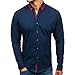 Produktbild JYJM Herren Casual Revers Hemd Männer Einfassung Solid Color Langarm-Shirt Herren-Business-Reise-Shirt Herren-Meeting-Shirt Herren-Hochzeits-Shirt Herren-Charme Dating-Shirt Herren-Arbeits-Shirt