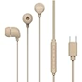 PHILIPS Audio TAE1159GD/00 in-Ear Wired Earphones with C-Type Jack, 10mm Drivers, Inline Mic, Powerful Bass and Clear Sound, Tangle Free 1.2m Cable and 3 x Inter Changeable Ear Tips (Gold)