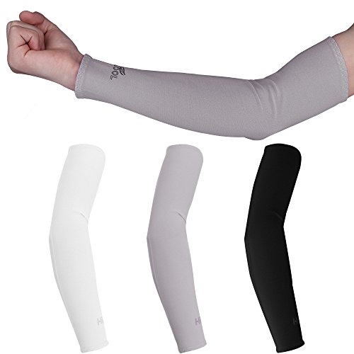 ONEVER 1 Pair UV Protection Cooler Arm Sleeves for Running Bike Hiking Golf Tennis Football Driving Fishing