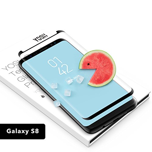 Verre Trempé galaxy S8 vitre film protection écran YOSH Protecteur Samsung S8 [Sensibilité Tactile Elevée] 