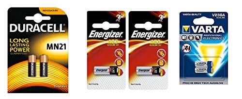 Lot de 6 piles MN21 23A : 2 Duracell + 2 Energizer + 2 Varta