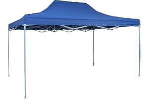 vidaXL Gazebo Professionale Pieghevole Tendone Tenda per Feste da Giardino 3x4m in Oxford PVC e Acciaio Blu