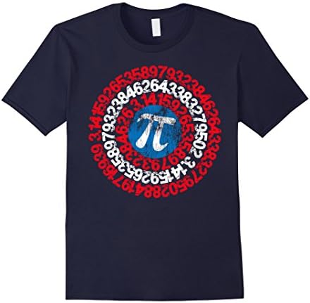 Men's Pi Day 2017 Funny Pi Superhero Style T-Shirts for Math Geeks Medium Navy