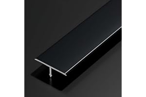 Raouoae Aluminium-Eckleiste Für Türteiler 90 cm* 3 Stück T-Formleiste Für Laminatböden Bodenübergangsleiste Und Schwellenleiste Für Nahtlose Raumkanten(Black,Width: 40 mm)